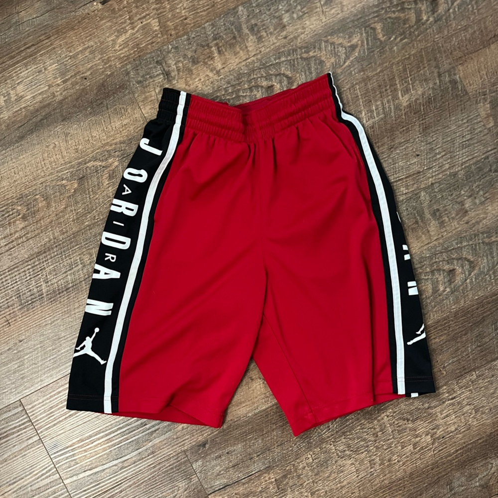 Jordan Youth Large Red and Black Athletic Shorts